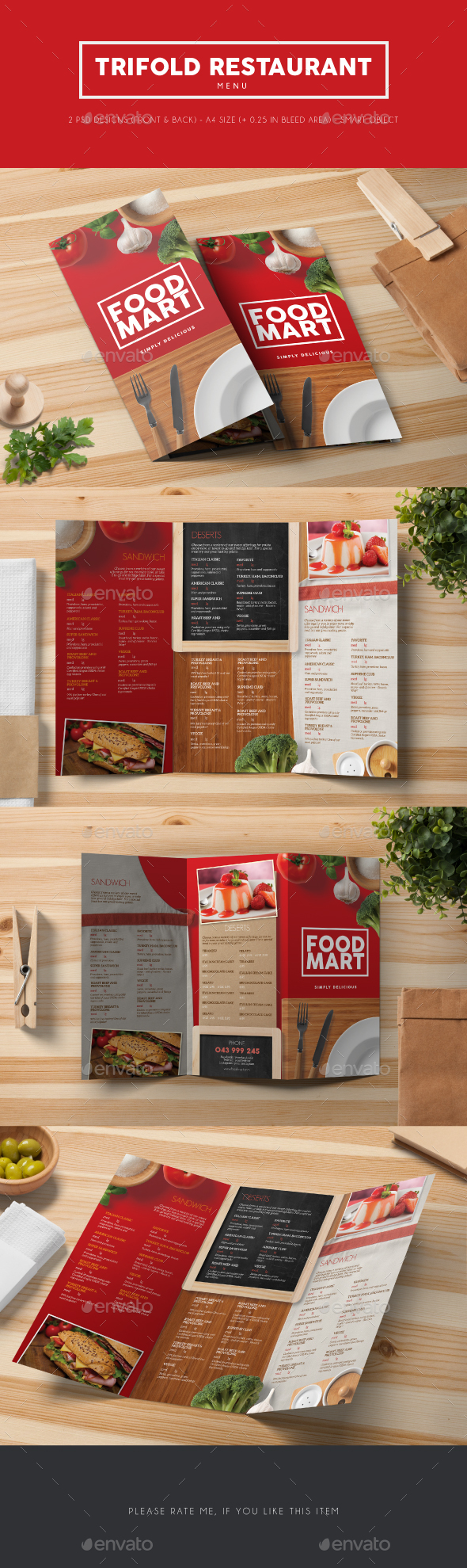 Trifold Restaurant Menu