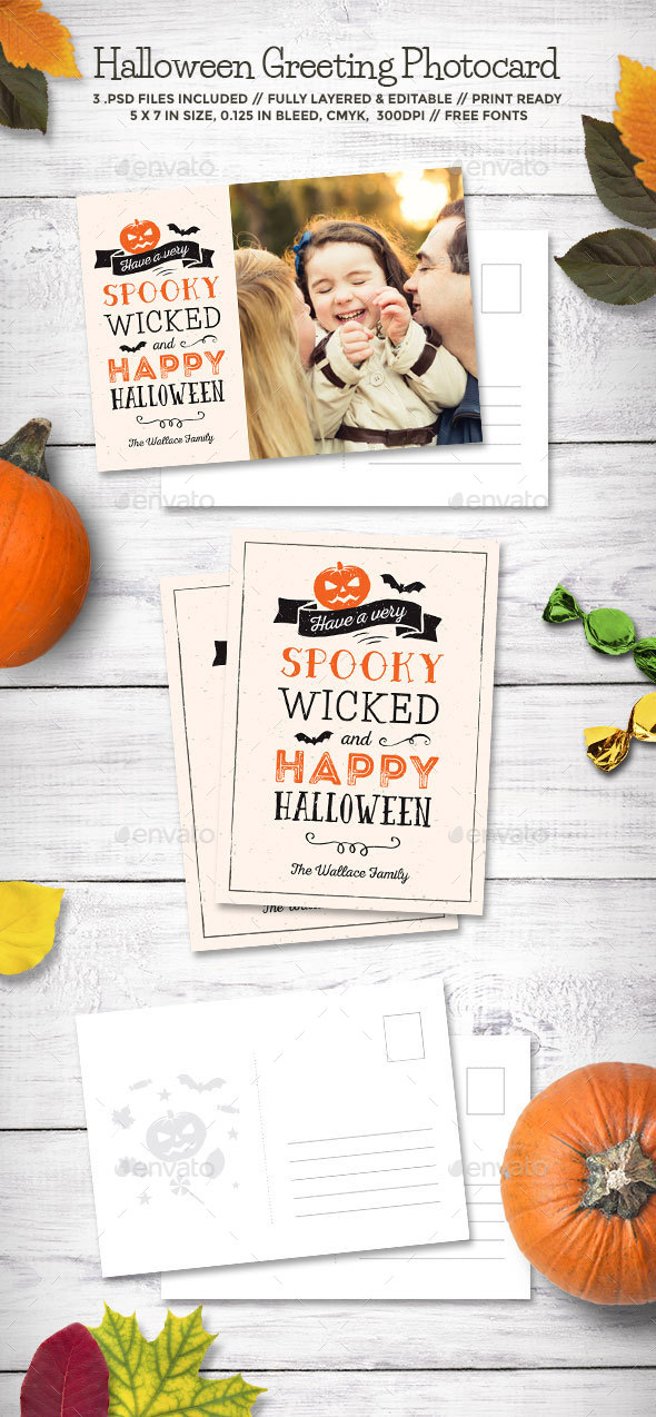Halloween Greeting Photocard - Holiday Greeting Cards