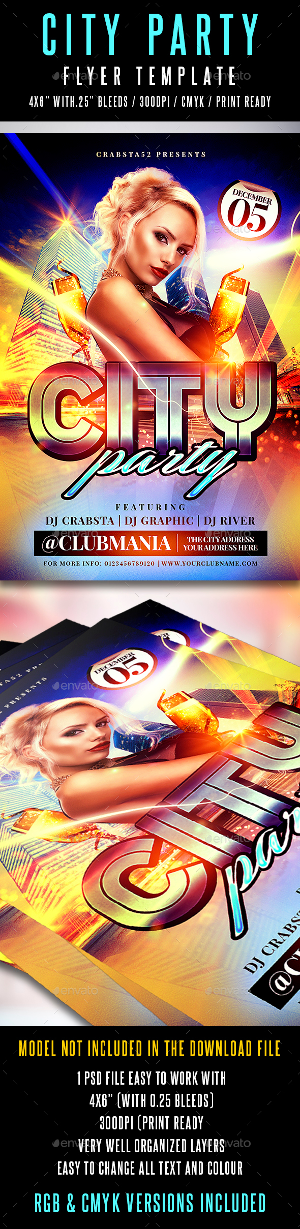 City Party Flyer Template - Clubs & Parties Events