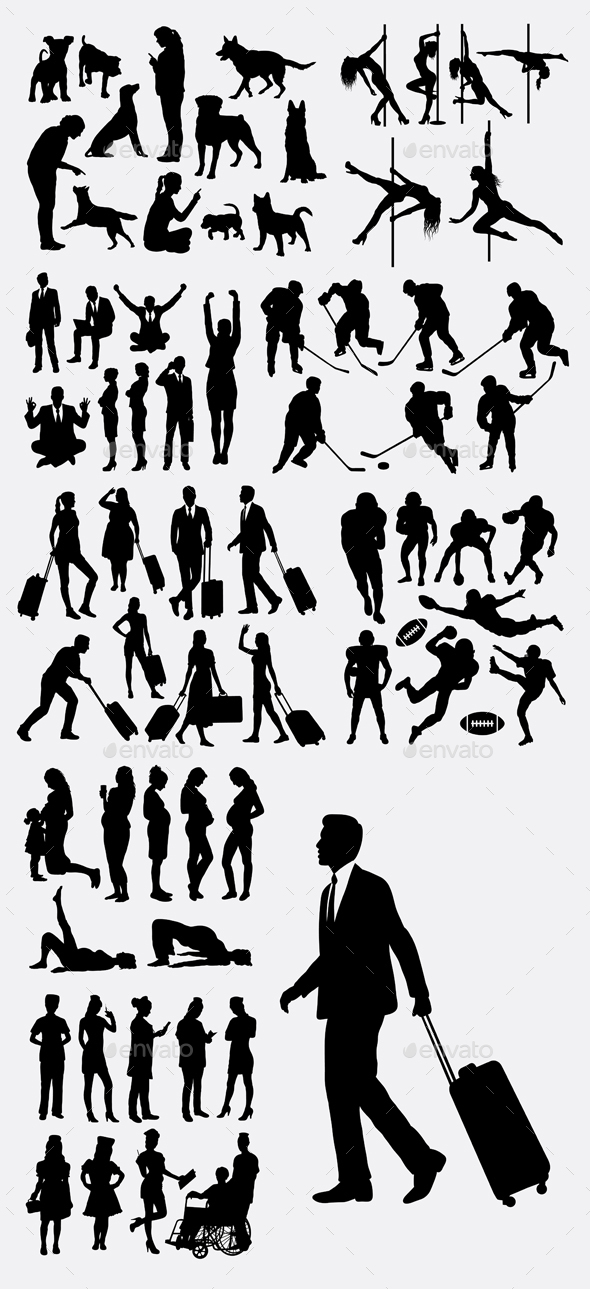 People Behavior Silhouettes - People Characters