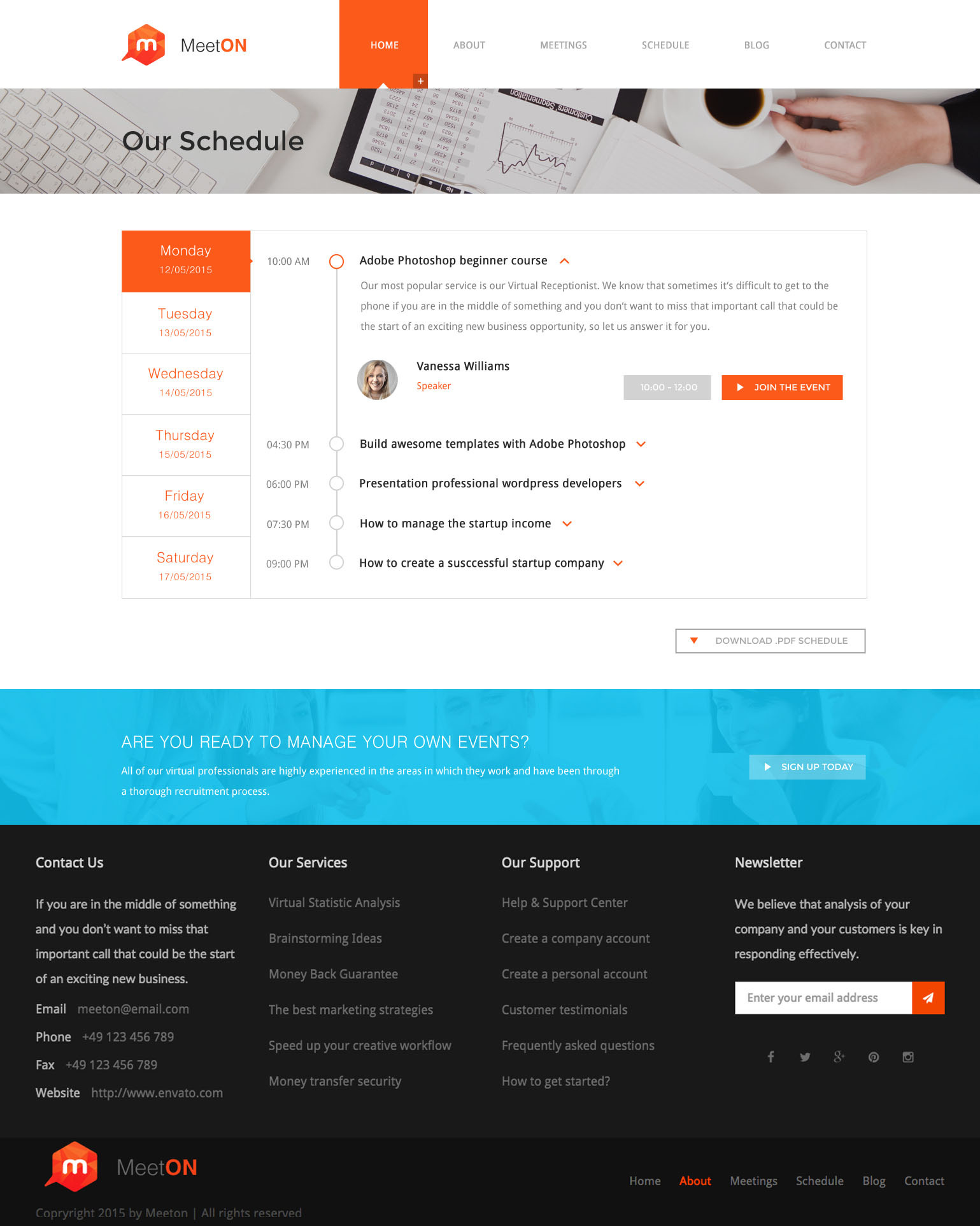 Meeton Conference & Event PSD Template by KL Webmedia