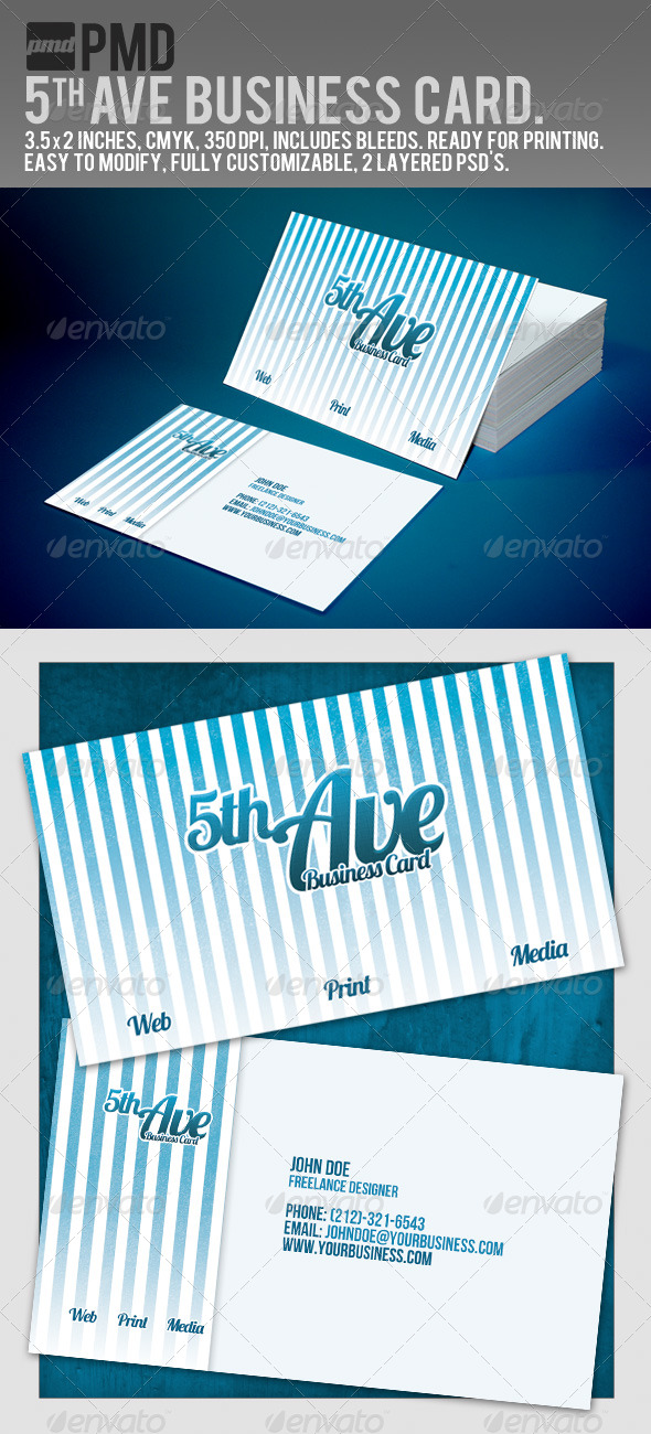 PMD - 5th Ave Business Card - Creative Business Cards