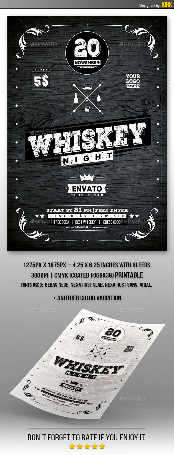 Whiskey Night Flyer - Events Flyers