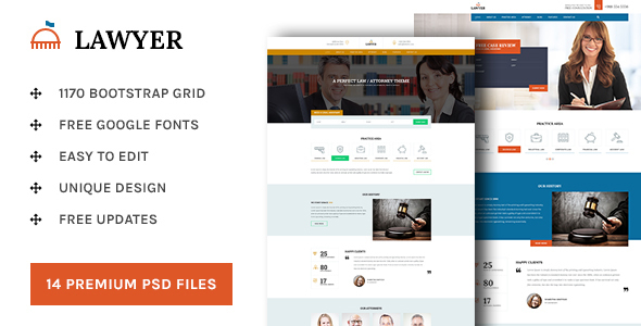 Lawyer - PSD Template - Business Corporate