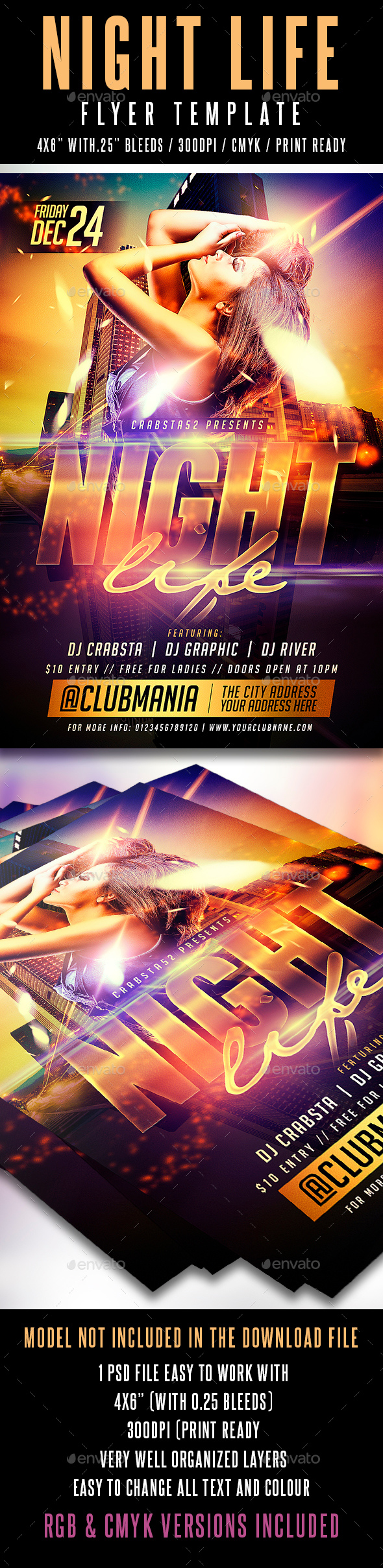 Night Life Flyer Template - Clubs & Parties Events