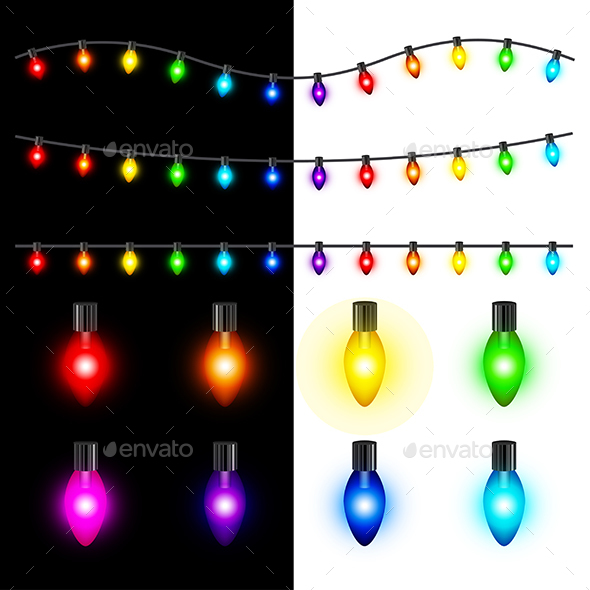 Christmas Lights Vector Set - Christmas Seasons/Holidays