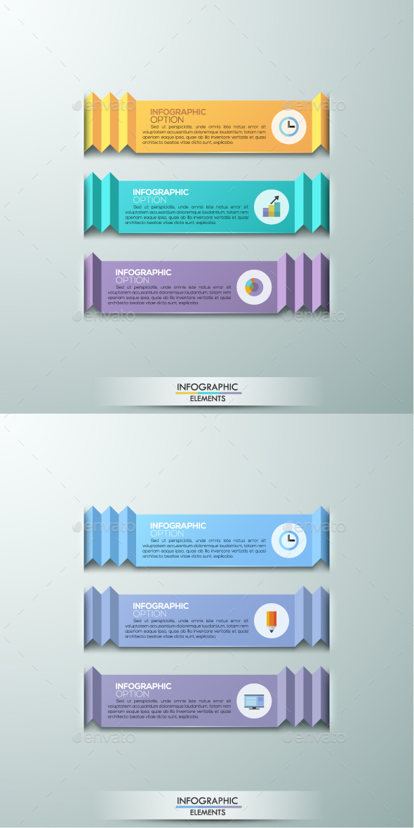 Modern Infographics Paper Template (2 Colors) - Infographics
