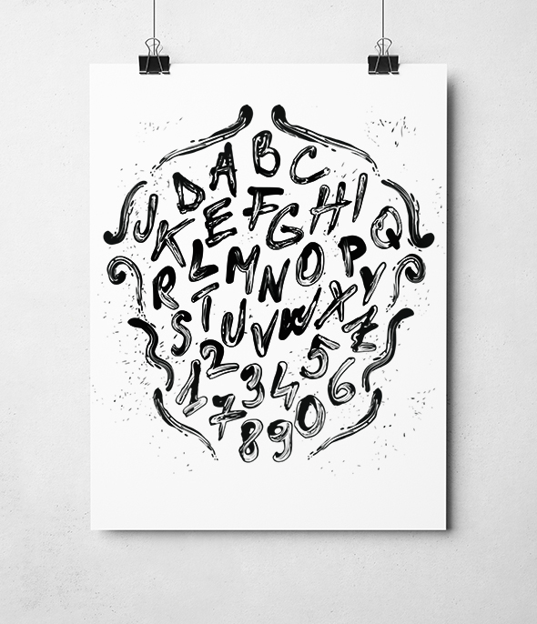 Brushed paint font - Grunge Decorative