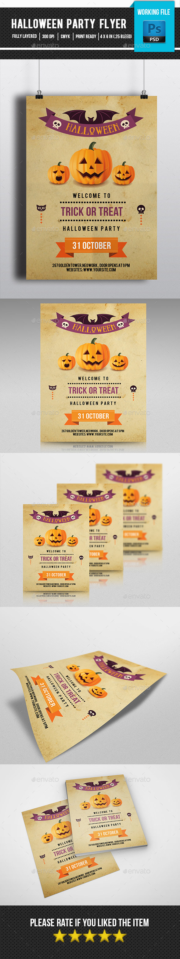 Retro Halloween Flyer-V121 - Clubs & Parties Events