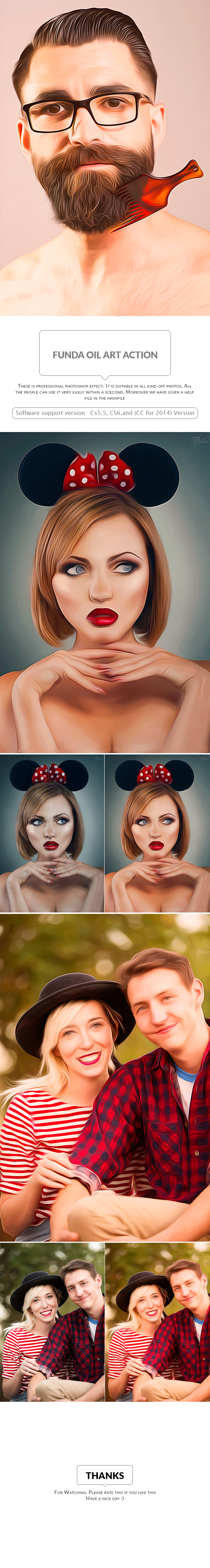 Funda Oil Art Action - Photo Effects Actions