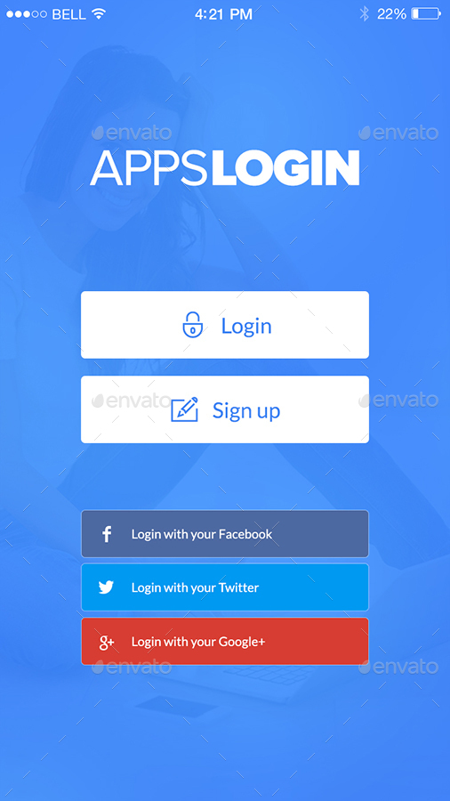 Apps Login - Mobile Login Forms, Web Elements | GraphicRiver