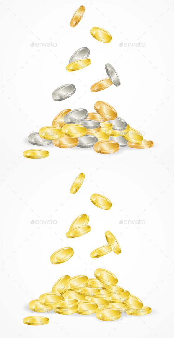 Falling Coins Isolated - Miscellaneous Conceptual