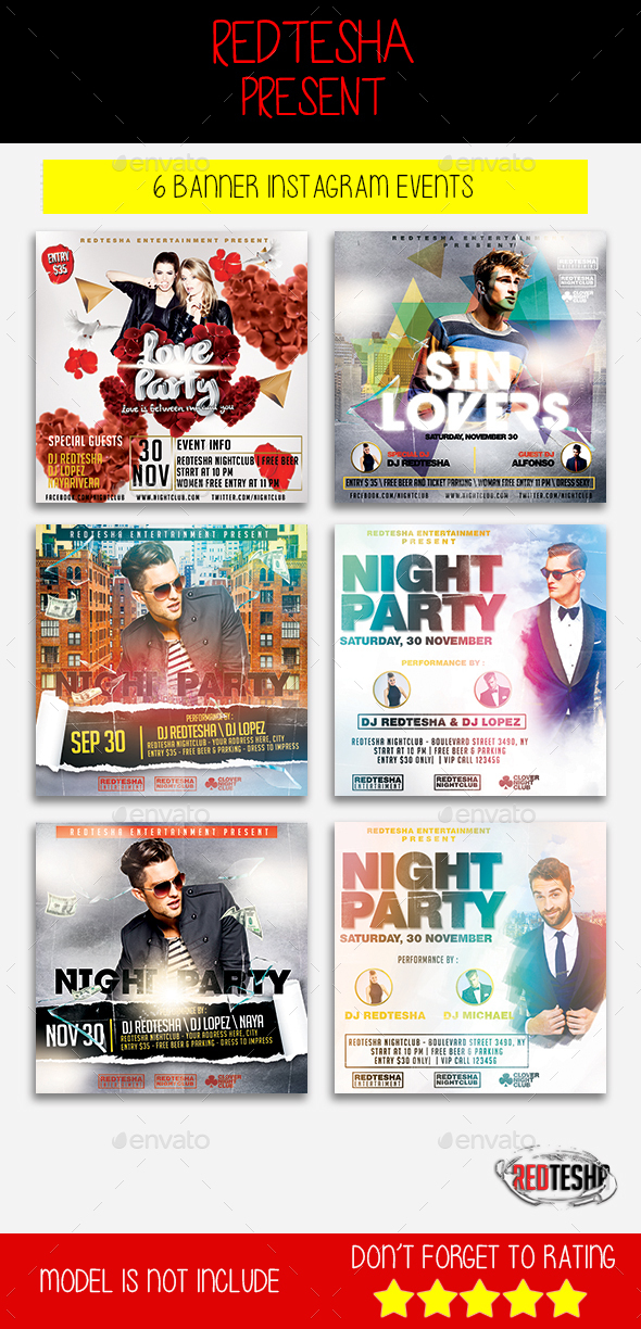 Instagram Banner Events - Banners & Ads Web Elements