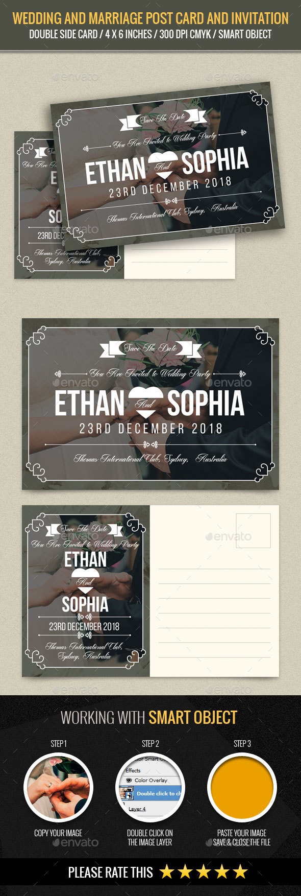 Wedding and Marriage Post Card Template - Weddings Cards & Invites
