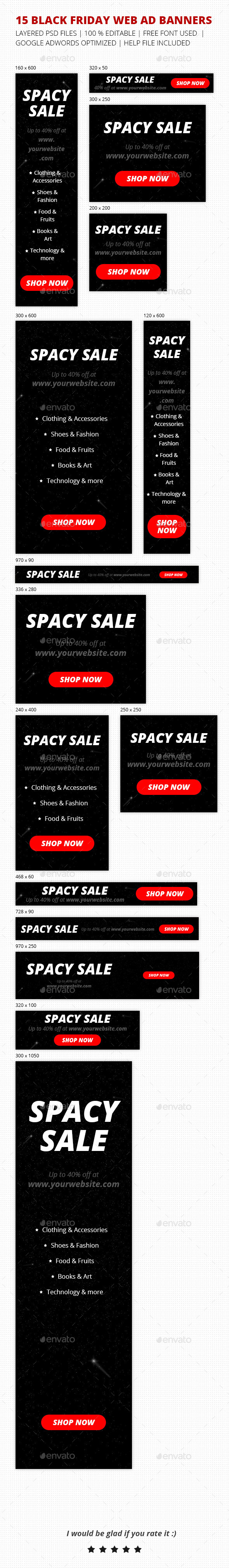 Spacy Sale Banner Set - Banners & Ads Web Elements