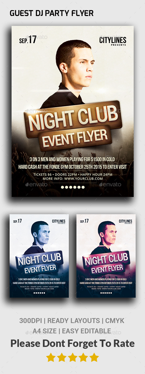 Guest DJ Party Flyer - Clubs & Parties Events