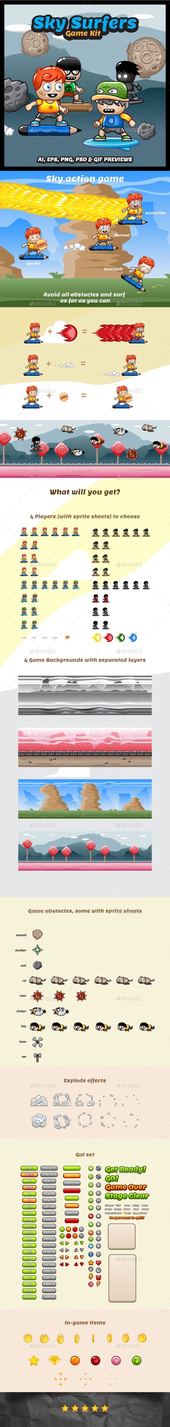 Sky Surfers Game Asset - Game Kits Game Assets