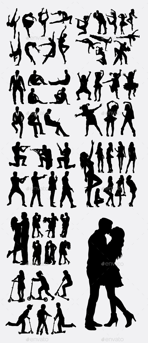 Leisure and Business Silhouettes - People Characters