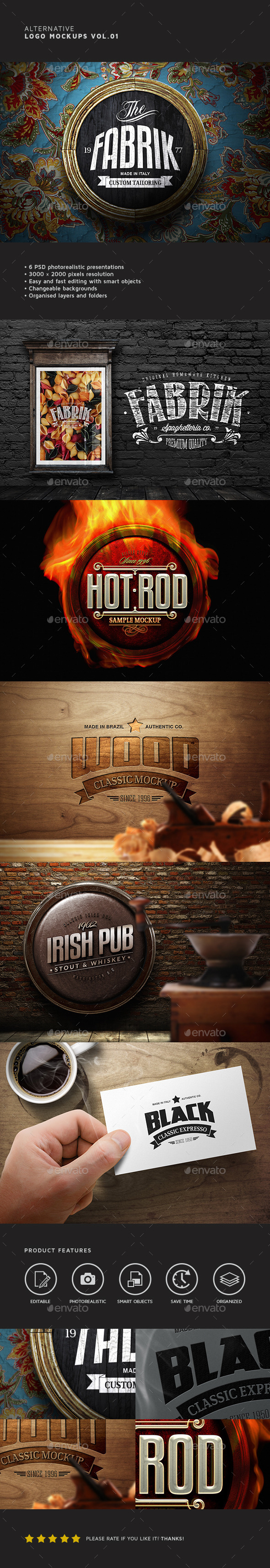 Alternative Logo Mockups Vol.01 - Logo Product Mock-Ups