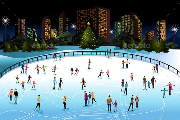 People Skiing Outdoor - Seasons/Holidays Conceptual