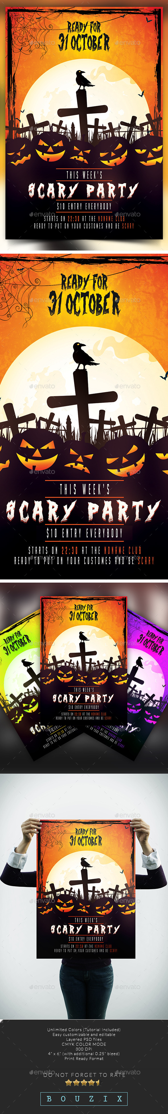 Halloween Scary Party - Flyers Print Templates