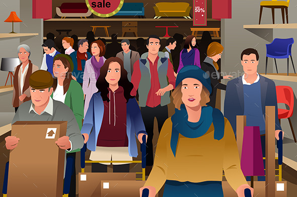 People Shopping on Black Friday - Commercial / Shopping Conceptual