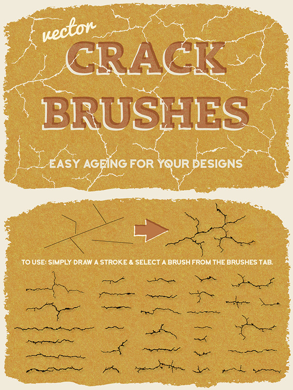 Vector Crack Brushes - Brushes Illustrator