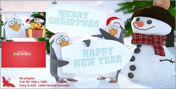 Christmas Penguins - VideoHive 9441586