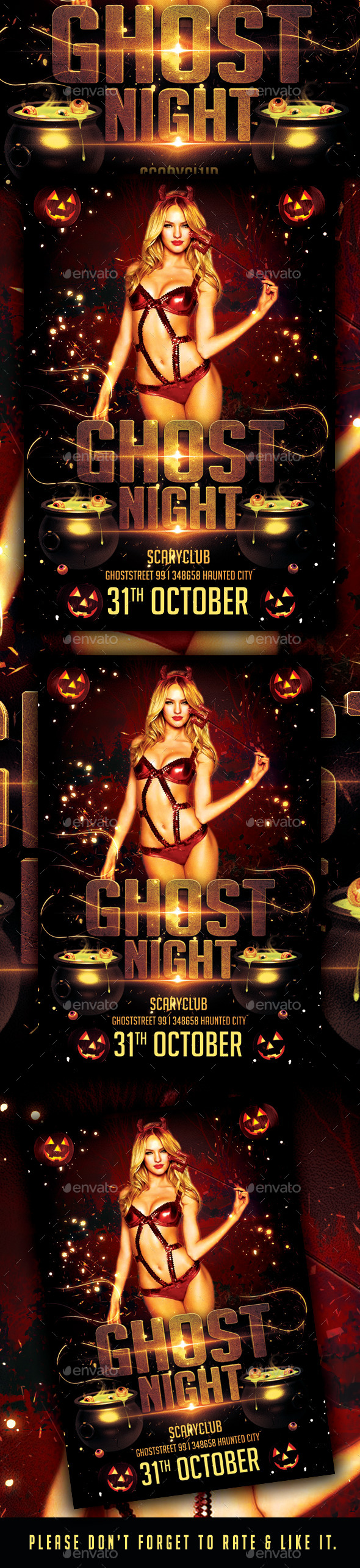 Ghost Night Party Flyer - Flyers Print Templates