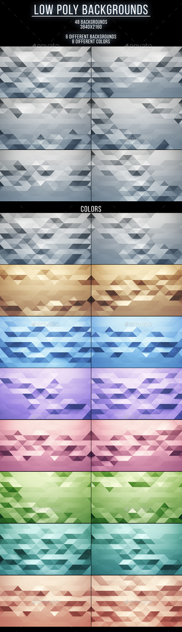 48 Low Poly Backgrounds - Abstract Backgrounds