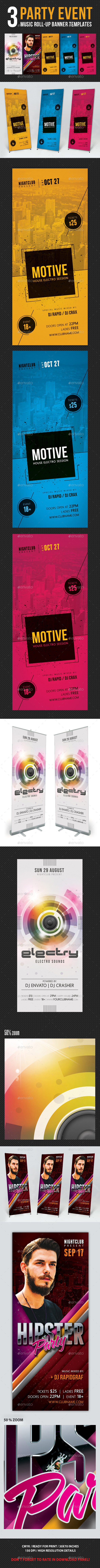 3 in 1 Party Event Banner Bundle 04 - Signage Print Templates