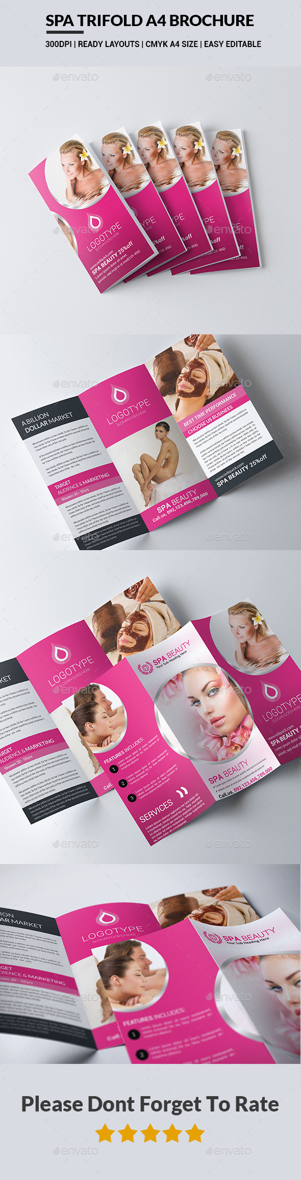 Spa Trifold A4 Brochure - Brochures Print Templates