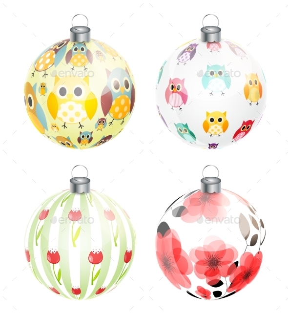 New Year And Christmas Balls Set Vector - Objects Vectors