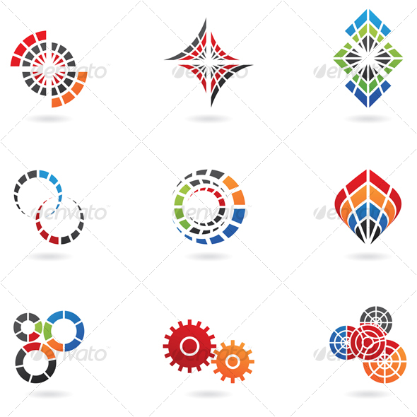 colourful cog icons - Abstract Icons