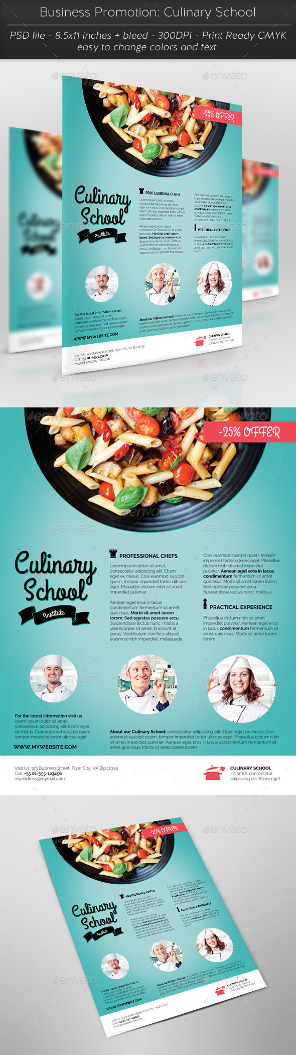 Business Promotion: Culinary School - Flyers Print Templates