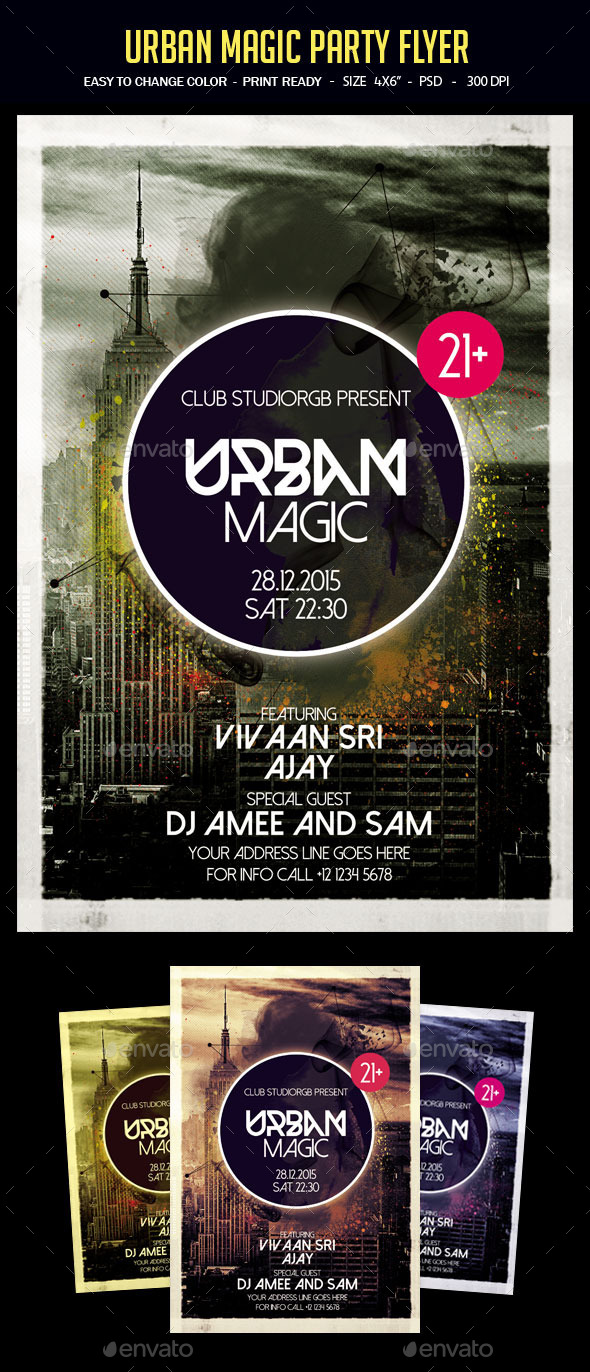Urban Magic Flyer Template - Clubs & Parties Events