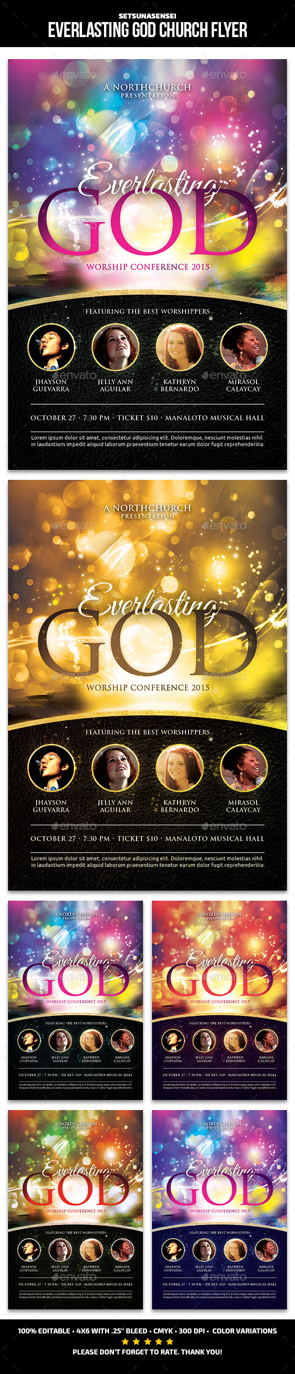 Everlasting God Church Flyer - Church Flyers