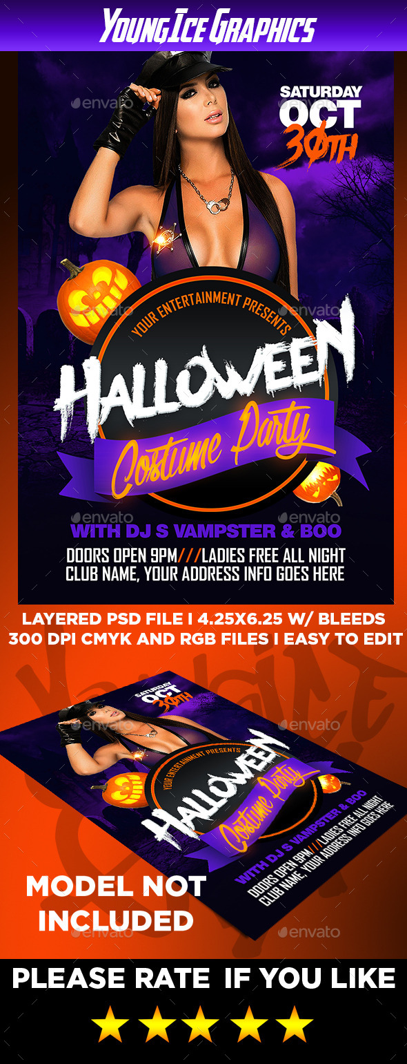 Halloween Costume Party Flyer Template - Clubs & Parties Events