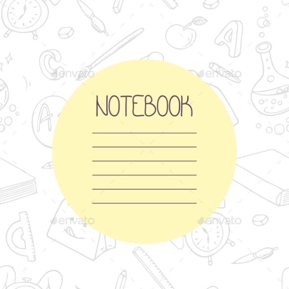 Back To School Outline Doodle Notebook Design - Backgrounds Decorative