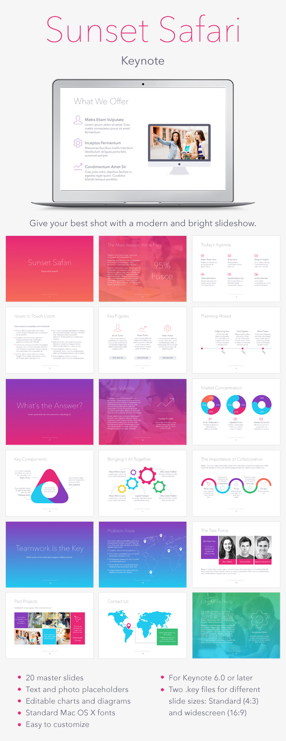 Sunset Safari Keynote Template - Business Keynote Templates