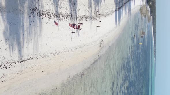 Vertical Video of the Coast of Zanzibar Island Tanzania Slow Motion alt