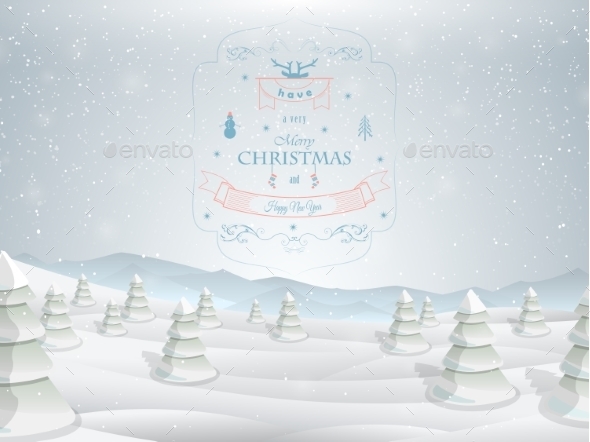 Christmas Greeting Card Template Vector. - Christmas Seasons/Holidays