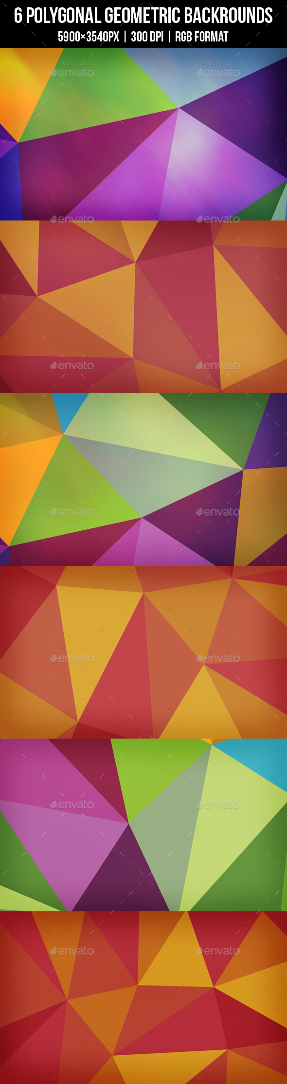 6 Polygonal Backgrounds