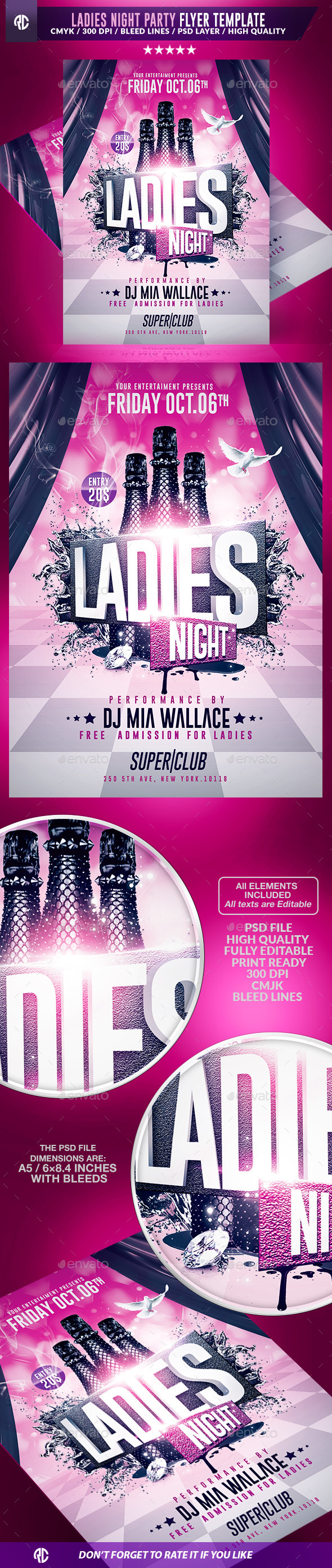 Ladies Night Party | Psd Flyer Templates - Clubs & Parties Events