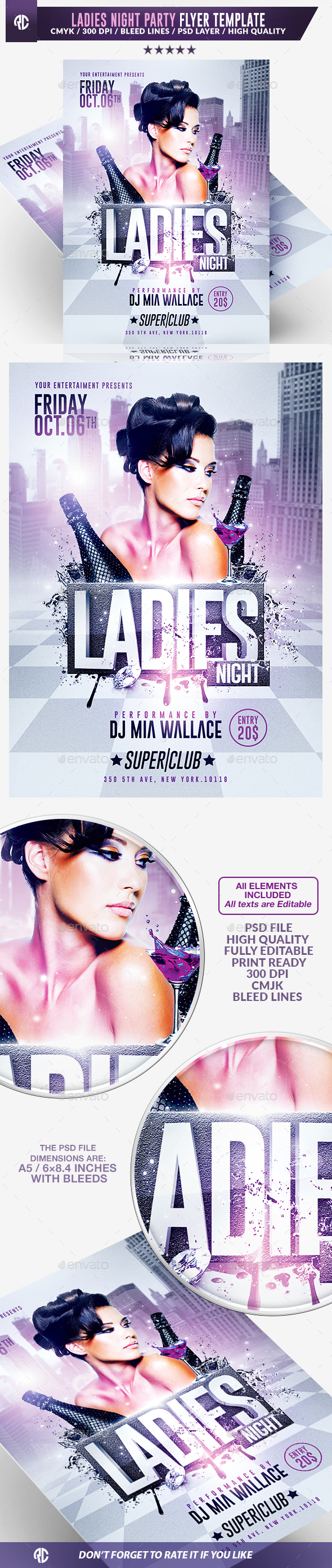 Ladies Night Flyer | Psd Template - Clubs & Parties Events