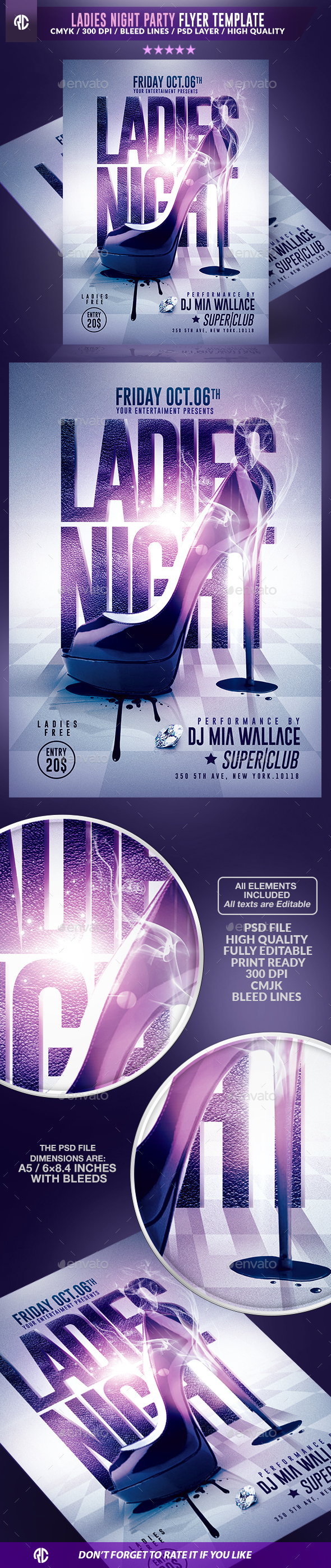 Ladies Night Party | Psd Flyer Template - Events Flyers
