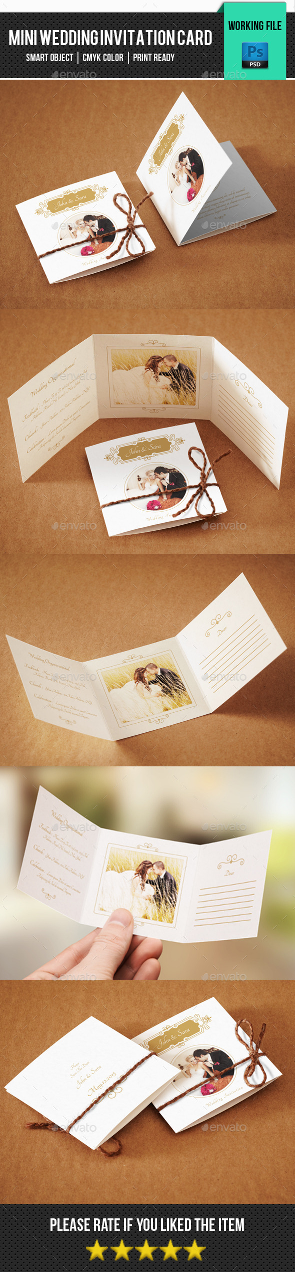 Wedding Mini Invitation Card-V01 - Greeting Cards Cards & Invites