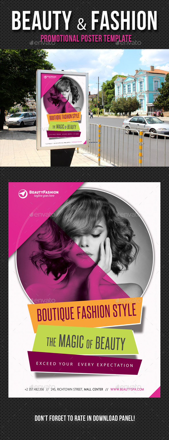 Beauty and Fashion Poster Template V02 - Signage Print Templates