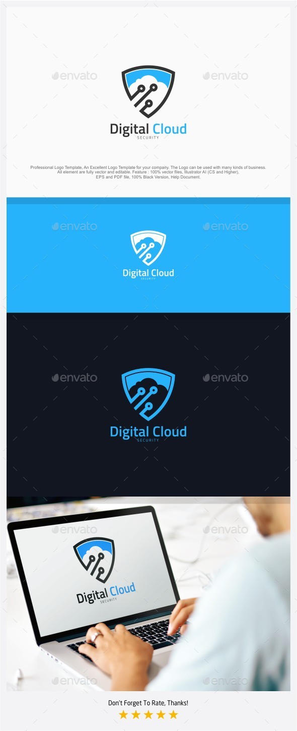 Digital Cloud Security Logo - Objects Logo Templates