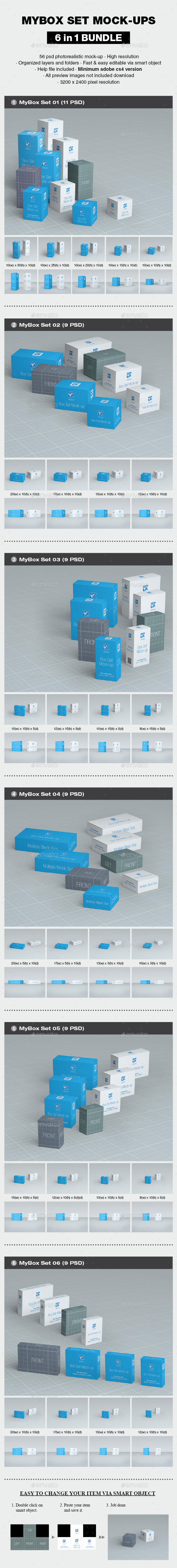 MyBox Set Mock-up Bundle - Packaging Product Mock-Ups